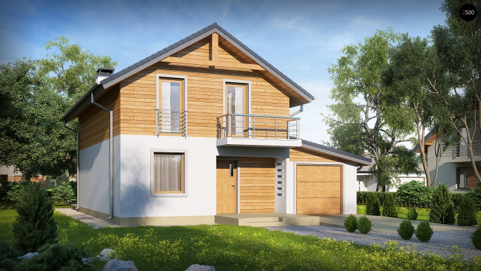 Проєкт будинку U38 D GP - З мансардним поверхом дома у Києві