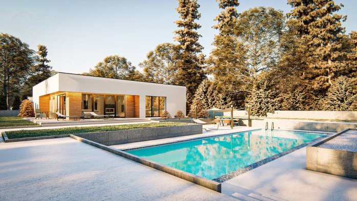 Проект дома Ux176 - 6 Одноэтажные дома в Киеве