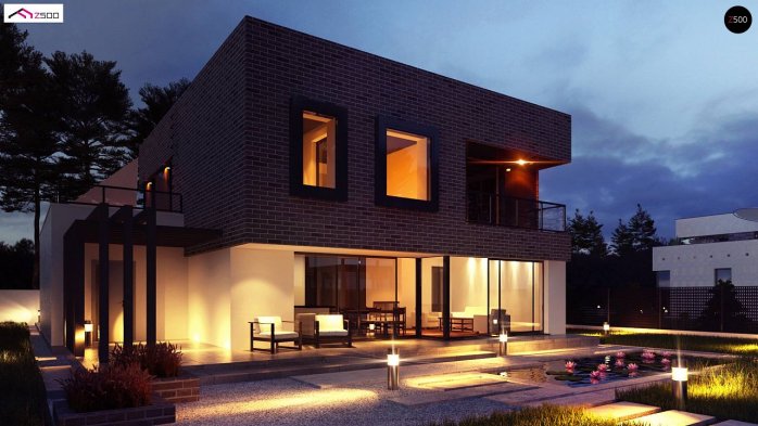 Проєкт будинку Ux255 - Двоповерхові дома у Києві