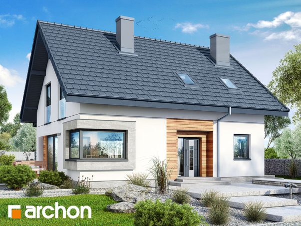 Проект дома Дом в изумрудах - 1 С мансардным этажом дома в Киеве