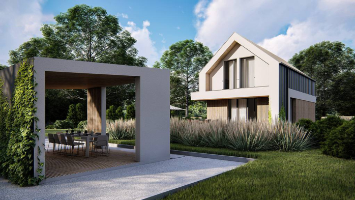 Проєкт будинку U478 PK - З мансардним поверхом дома у Києві