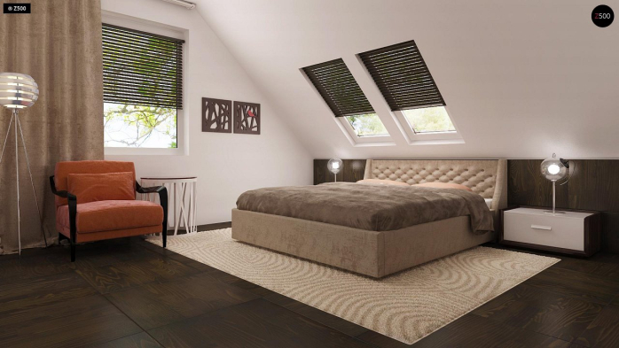 Проєкт будинку U66 D zp - З мансардним поверхом дома у Києві