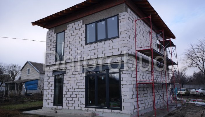 Двоповерховий котедж в сучасному стилі на ж/м Лівобережний 3 (Золотий Ренет)