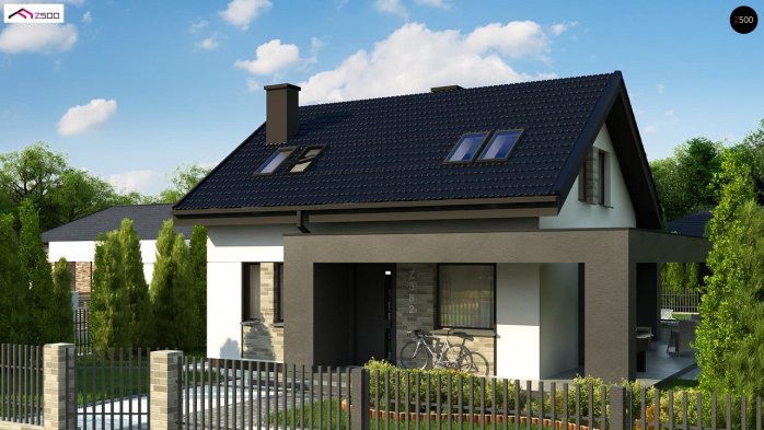 Проект дома U382 - 1 С мансардным этажом дома в Киеве