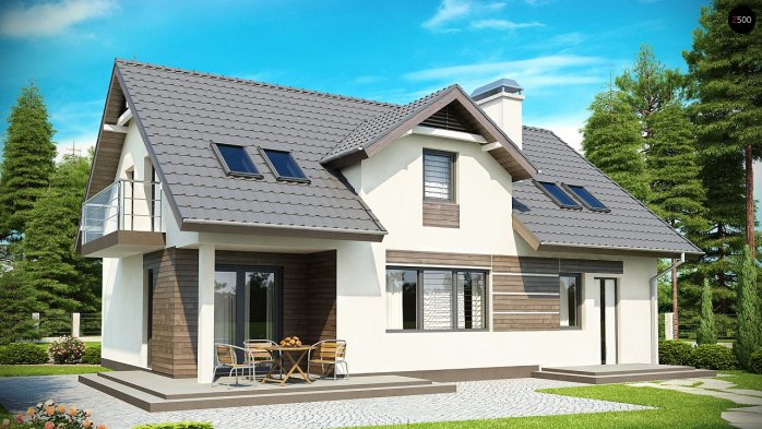 Проєкт будинку U172 - З мансардним поверхом дома у Києві