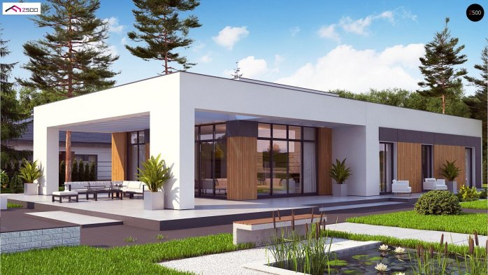 Проект дома Ux185 - 3 Одноэтажные дома в Киеве