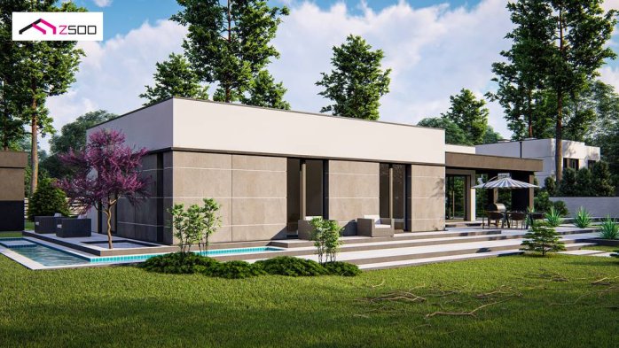 Проект дома Ux168 - 4 Одноэтажные дома в Киеве