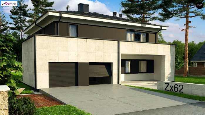 Проект дома Ux62 A - 6 Двухэтажные дома в Киеве