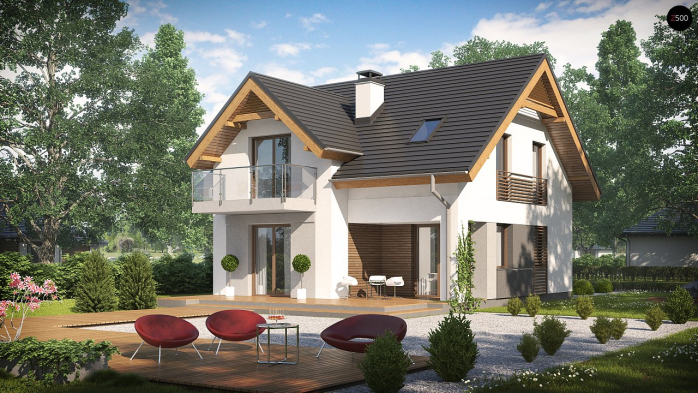 Проект дома U163 - 2 С мансардным этажом дома в Киеве