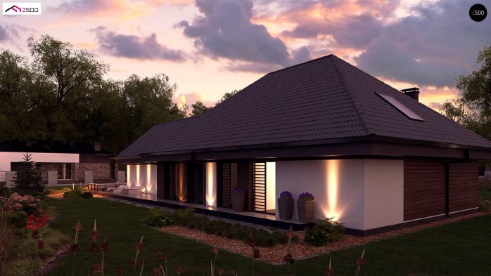 Проект дома U402 B+ - 3 Одноэтажные дома в Киеве