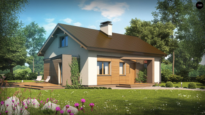 Проект дома U255 a - 1 С мансардным этажом дома в Киеве