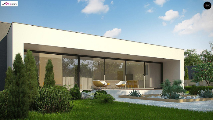 Проект дома Ux72 minus - 2 Одноэтажные дома в Киеве