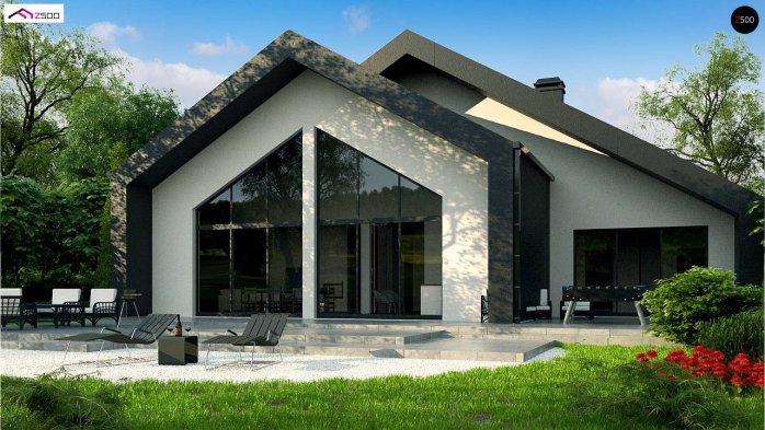 Проект дома Ux251 - 3 С мансардным этажом дома в Киеве