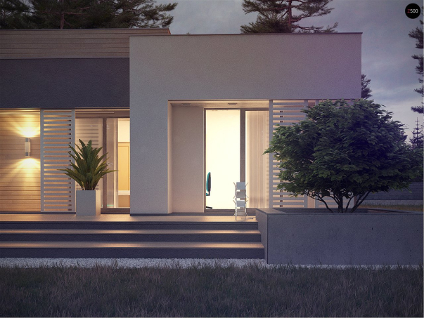 Проект дома Ux65 + - 20 Одноэтажные дома в Киеве