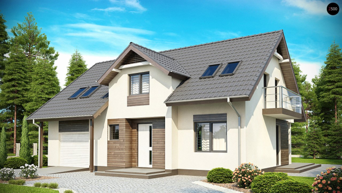 Проект дома U172 - 1 С мансардным этажом дома в Киеве