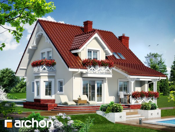 Проект дома Дом в тамарисках 4 вер.2 - 2 С мансардным этажом дома в Киеве