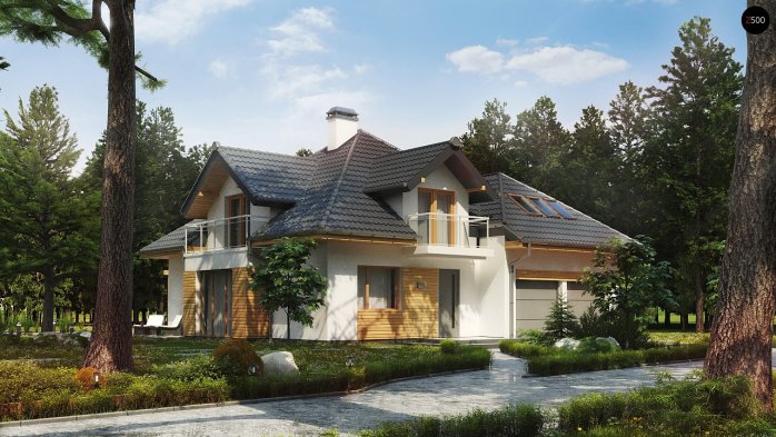 Проєкт будинку U270 - З мансардним поверхом дома у Києві