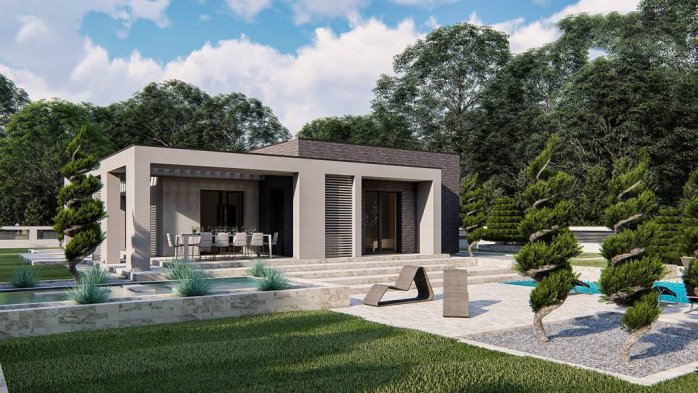 Проект дома Ux84 - 2 Одноэтажные дома в Киеве