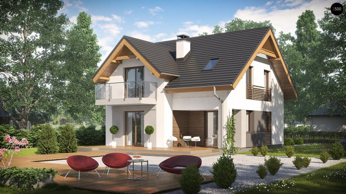 Проект дома U163 - 2 С мансардным этажом дома в Киеве