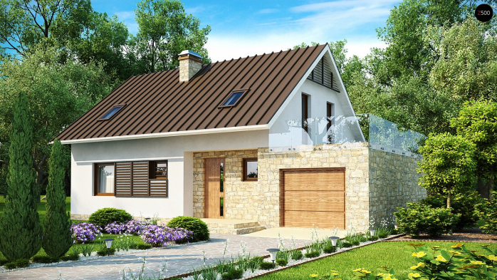 Проект дома U127 - 1 С мансардным этажом дома в Киеве