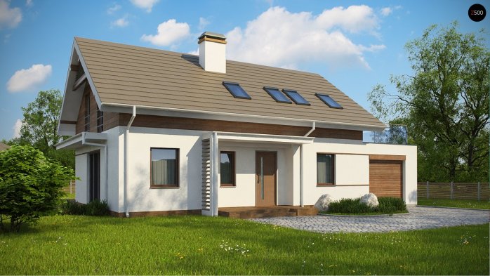 Проект дома U244 GP - 1 С мансардным этажом дома в Киеве