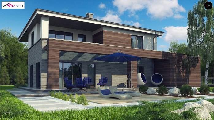 Проект дома Ux109 v1 - 3 Двухэтажные дома в Киеве