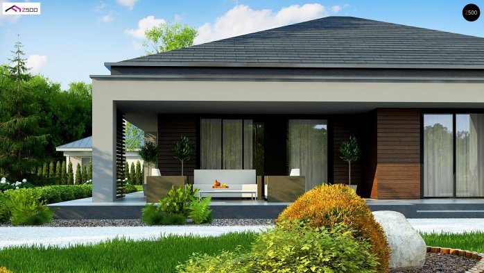 Проект дома U377 B - 1 Одноэтажные дома в Киеве