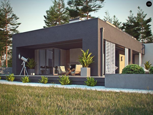 Проект дома Ux65 + - 11 Одноэтажные дома в Киеве