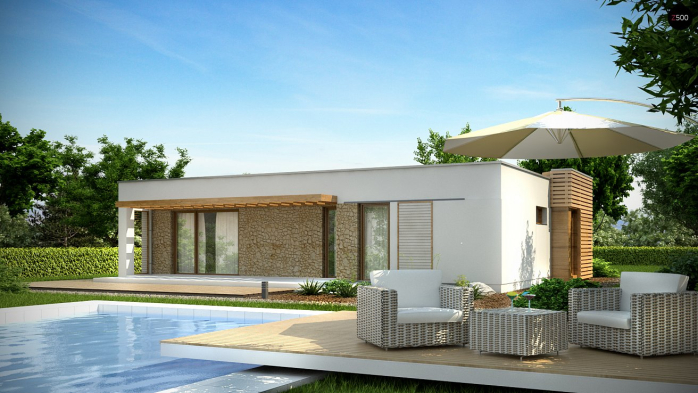 Проект дома Ux53 v1 - 2 Одноэтажные дома в Киеве