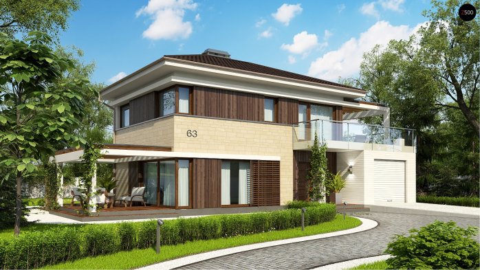 Проект дома Ux63 B - 1 Двухэтажные дома в Киеве