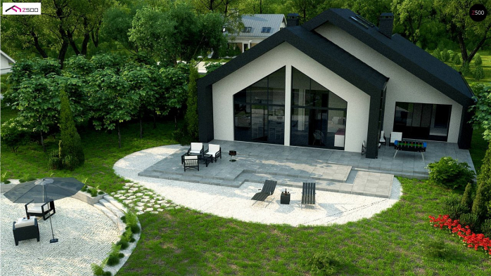 Проект дома Ux251 - 4 С мансардным этажом дома в Киеве