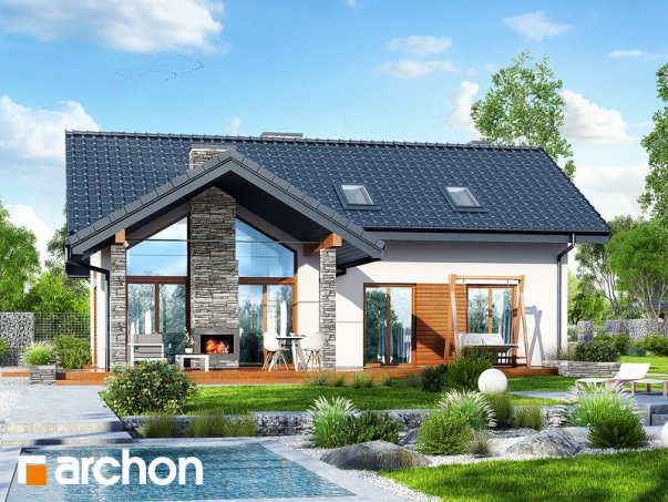 Проект дома Дом в первоцветах (в) - 1 С мансардным этажом дома в Киеве