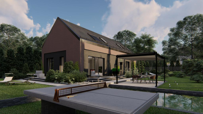 Проєкт будинку U515 - З мансардним поверхом дома у Києві