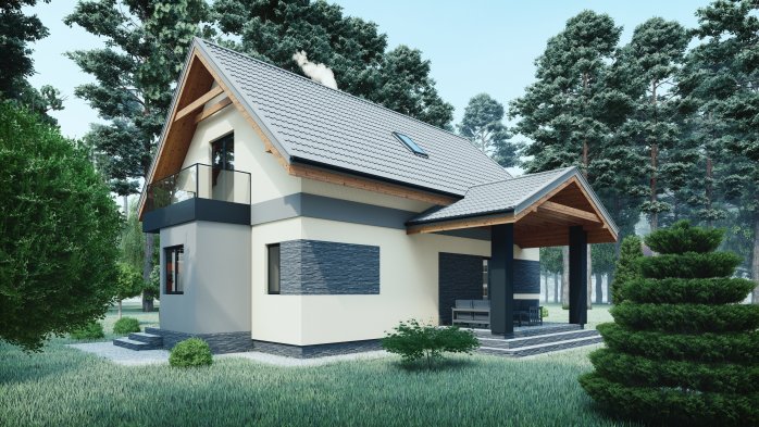 Проєкт будинку DBT 286 - З мансардним поверхом дома у Києві