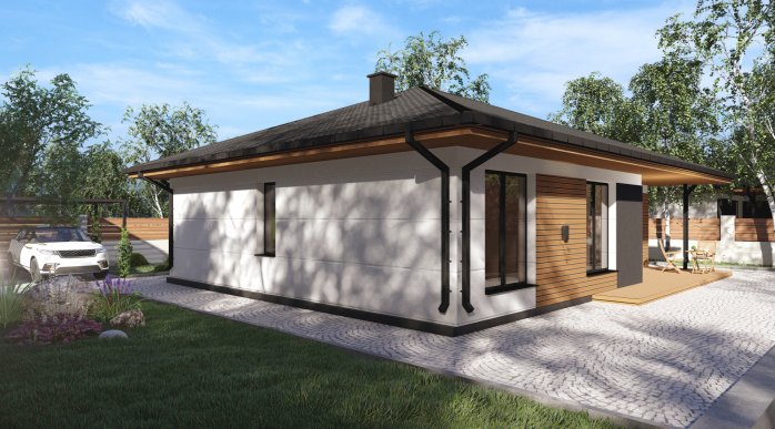 Проект дома Db 12 v1 - 4 Одноэтажные дома в Киеве