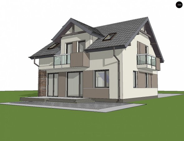 Проєкт будинку U65 v2 - З мансардним поверхом дома у Києві