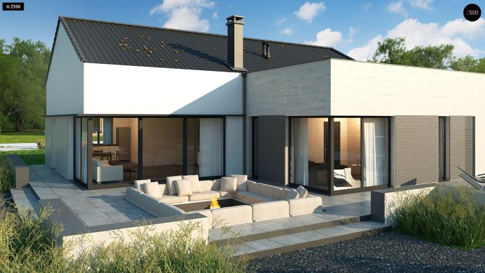 Проект дома U390 - 4 Одноэтажные дома в Киеве