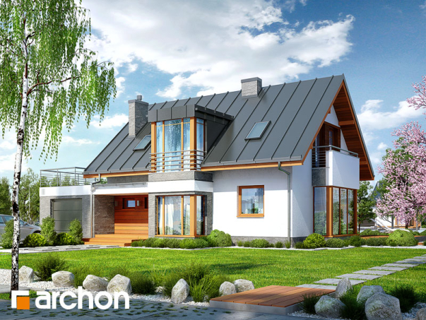 Проект дома Дом в пассифлоре вер.2 - 1 С мансардным этажом дома в Киеве