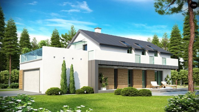 Проект дома Ux60 - 2 С мансардным этажом дома в Киеве