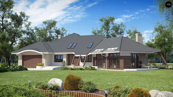 Проект дома Ur5 - 3 С мансардным этажом дома в Киеве