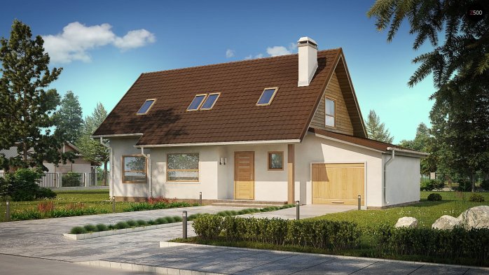 Проект дома U79 GP - 1 С мансардным этажом дома в Киеве