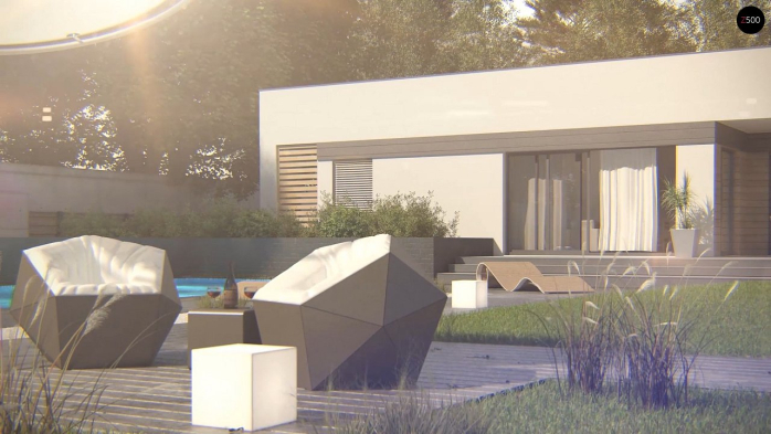 Проект дома Ux117 - 4 Одноэтажные дома в Киеве