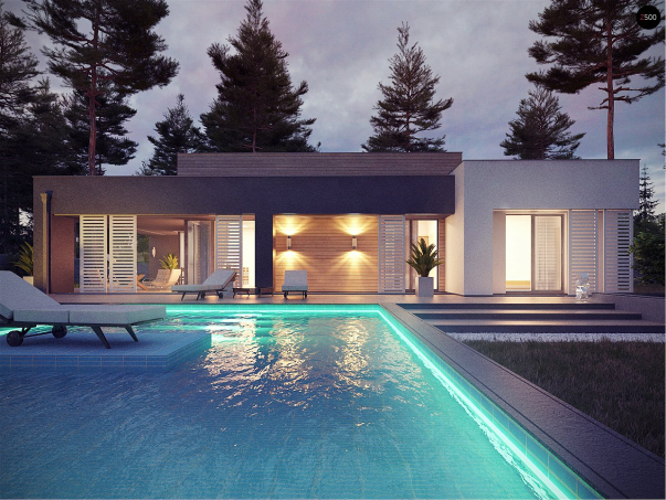 Проект дома Ux65 - 2 Одноэтажные дома в Киеве