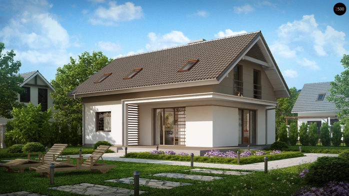 Проект дома U244 - 1 С мансардным этажом дома в Киеве