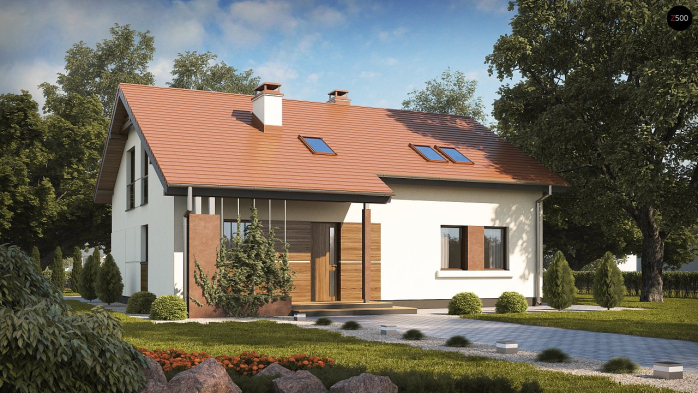 Проект дома U261 v1 - 1 С мансардным этажом дома в Киеве