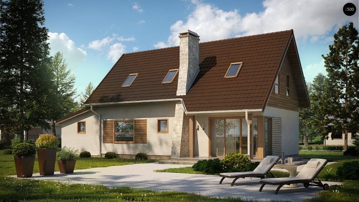 Проект дома U79 GP - 2 С мансардным этажом дома в Киеве