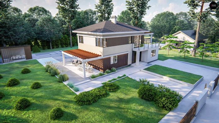 Проект дома Uu63 B - 5 Двухэтажные дома в Киеве