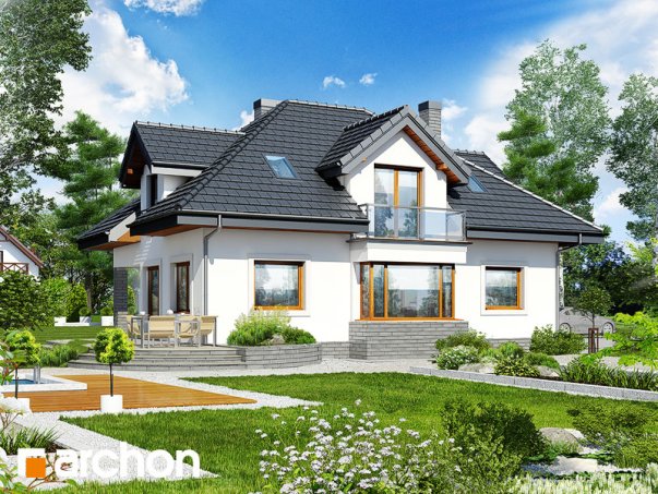 Проект дома Дом в абелиях вер.2 - 2 С мансардным этажом дома в Киеве