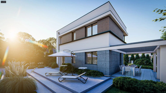 Проект дома Ux63 v2 - 8 Двухэтажные дома в Киеве