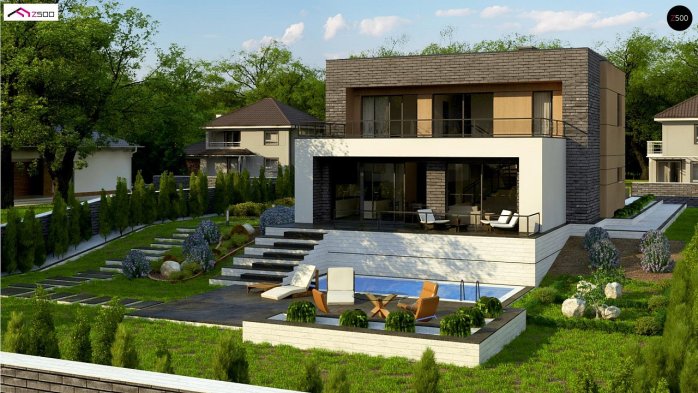 Проєкт будинку Ux155 - Двоповерхові дома у Києві